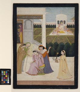 Eine untröstliche Dame, während die anderen Holi spielen, ca. 1790