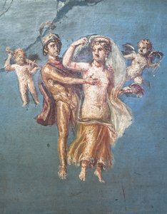 Mars und Venus auf blauem Hintergrund, Herculaneum