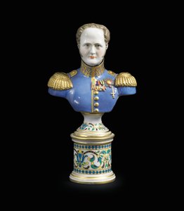 Eine Porzellanbüste von Kaiser Alexander I., ca. 1825-1850 von School Russian
