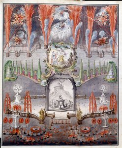 Feuerwerk und Beleuchtung am 17. September 1747 in Gostilitsy (Russland)
