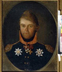 Porträt von Dmitri Petrowitsch Newerowski (1771-1813). Russischer Militär, in Uniform mit Ehrenmedaillen.
