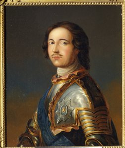 Porträt des Kaisers Peter I. der Große in Ritterrüstung