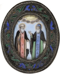 Heilige Dimitry von Rostow und Heiliger Ignatius Brianchaninov von School Russian