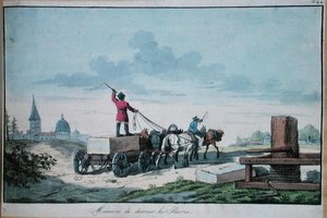 Der Transport von Steinen für den Bau