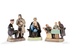 Drei Porzellanfiguren-Gruppen von der Gardner Porzellanmanufaktur, spätes 19. Jahrhundert