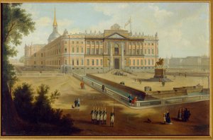 Blick auf den Michaelspalast in Sankt Petersburg von School Russian