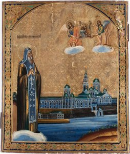 Heiliger Nil von Stolbensk (gestorben 1554) - Heiliger Nilus vom Seligersee - Russische Ikone von School Russian