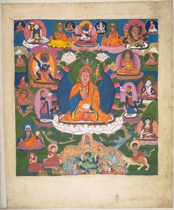 Eine von 12 Zeichnungen tibetischer Gottheiten von einem tibetischen Künstler, wahrscheinlich in Lhasa von School Tibetan