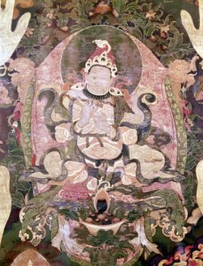 Gnya-khri-bcan-po, erster König von Tibet. Thai-ka Tibetan Paris Musée Guimet von School Tibetan