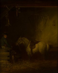 Pony in einem Stallinneren