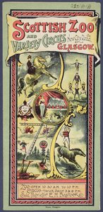 Werbebroschüre für den Scottish Zoo und Variety Circus, ca. 1890