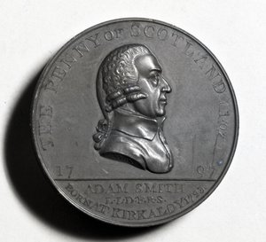 Schottischer Penny zur Erinnerung an Adam Smith (Vorderseite), 1797 (Kupfer)