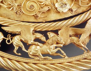 Greifen greifen ein Pferd an, (Detail) von Scythian