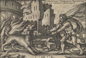 Herkules fängt Cerberus, aus Die Arbeiten des Herkules, 1545