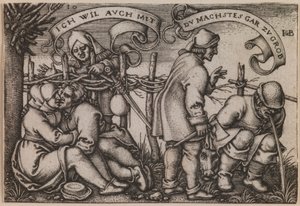 „Bauern hinter der Hecke“ aus der Serie „Das Fest der Bauern oder Die zwölf Monate“ von Sebald Beham