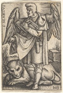 Tafel 2: Heiliger Markus, sein Kopf im Profil nach links gedreht, mit einem offenen Buch in seiner rechten Hand, 1541