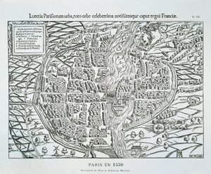 Stadtplan von Paris, ca. 1530 (Holzstich) von Sebastian (after) Münster