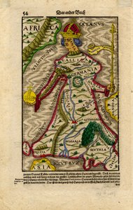 Allegorische Karte von Europa, um 1540-50 von Sebastian Munster