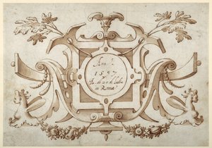 Riemenwerk-Kartusche, verbunden mit der Serie seiner römischen Ansichten von Sebastian Vrancx