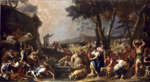 Moses lässt Wasser aus dem Felsen fließen von Sebastiano Ricci