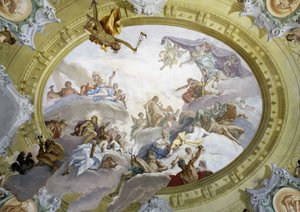 Die Apotheose des Herkules. Fresko von Sebastiano Ricci (1659-1734). Marucelli Fensi Palast, Florenz.