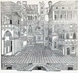 Magische Szene (theatralisches Bühnenbild von Sebastiano Serlio) von Sebastiano Serlio