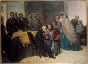Der italienische Patriot Giuseppe Garibaldi trifft den italienischen Schriftsteller Alessandro Manzoni von Sebastiano de Albertis