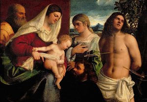 Sacra Conversatione mit den Heiligen Katharina, Sebastian und der Heiligen Familie