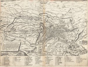 Topographische Karte des modernen Rom von Sebastiano di Re after Giovanni Antonio Dosio