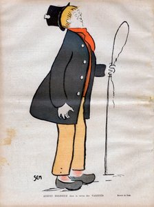 Albert Jules Dumont (1862-1932) genannt Albert Brasseur, Schauspieler des Boulevardtheaters und der Operette im Journal des Variétés - Karikatur von SEM (Georges Goursat) (1863-1934) in „Le rire“ von 1902
