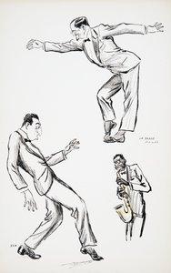 Zwei Herren in schwarzer Krawatte führen La Danse Havas zu einem Saxophon auf, aus White Bottoms, veröffentlicht 1927