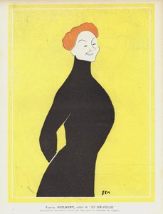 Yvette Guilbert, französische Kabarettsängerin und Schauspielerin. Illustration für Le Rire
