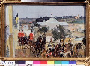 Viktor Emanuel III. von Savoyen, König von Italien, besucht die Internationale Ausstellung in Rom 1911 von Semen Gavriilovich Nikiforov