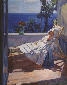 Eine Dame auf dem Balkon, 1916