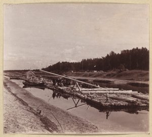 Holzflöße, Wolga-Ostsee-Wasserstraße, Russland