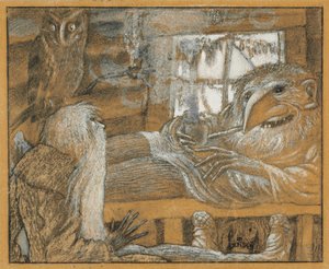 Der Bauer und der Domowoi, 1922 von Sergei Vasilevich Chekhonin