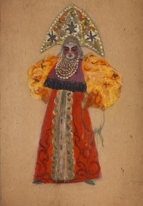 Kostümentwurf für die Oper Der goldene Hahn von N. Rimski-Korsakow von Sergei Vasilievich Malyutin