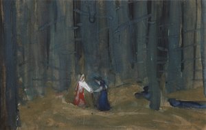 Illustration zu Die Geschichte der toten Prinzessin und der sieben Ritter von Sergei Vasilievich Malyutin
