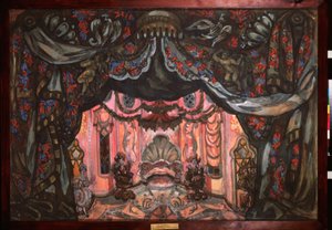 Dekorvorbereitung für das Theaterstück "Die Hochzeit des Figaro" von Pierre Augustin Caron de Beaumarchais von Sergei Yurevich Sudeikin