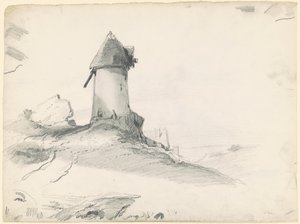 Landschaft mit Mühle