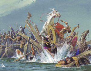 Tod von Maxentius in der Schlacht an der Milvischen Brücke