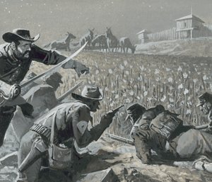 Mit seinen versteckten Männern wartete Fetterman auf die marodierenden Indianer von Severino Baraldi