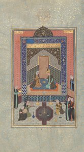Bahram Gur im Dunklen Palast am Samstag, Folio 207 aus einem Khamsa..., A.H. 931A.D. 1524-25