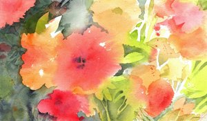 Lebendiger Aquarellgarten