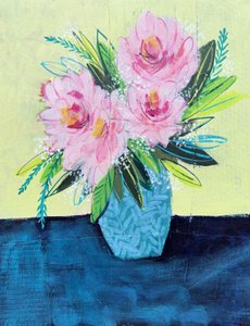 Abstrakter rosa Blumenstrauß von Shelley Hampe