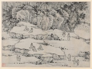 Zwölf Ansichten des Tigerhügels, Suzhou: Die nickende Steinterrasse, Tigerhügel und der Tausend-Mann-Sitz von Shen Zhou