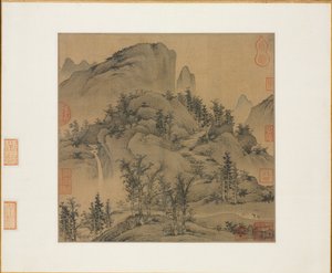 Reisende in Herbstbergen, 1. Hälfte des 14. Jahrhunderts von Sheng Mou
