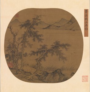 Angeln im Herbstfluss, ca. 1370 von Sheng Zhu