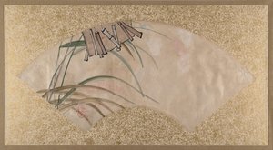 Blumen rosa und weiß und Blätter, Klappern, Ende 19. Jahrhundert von Shibata Zeshin