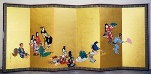 Die vier eleganten Zeitvertreibe - Musik, das Spiel Go von Shibata Zeshin
